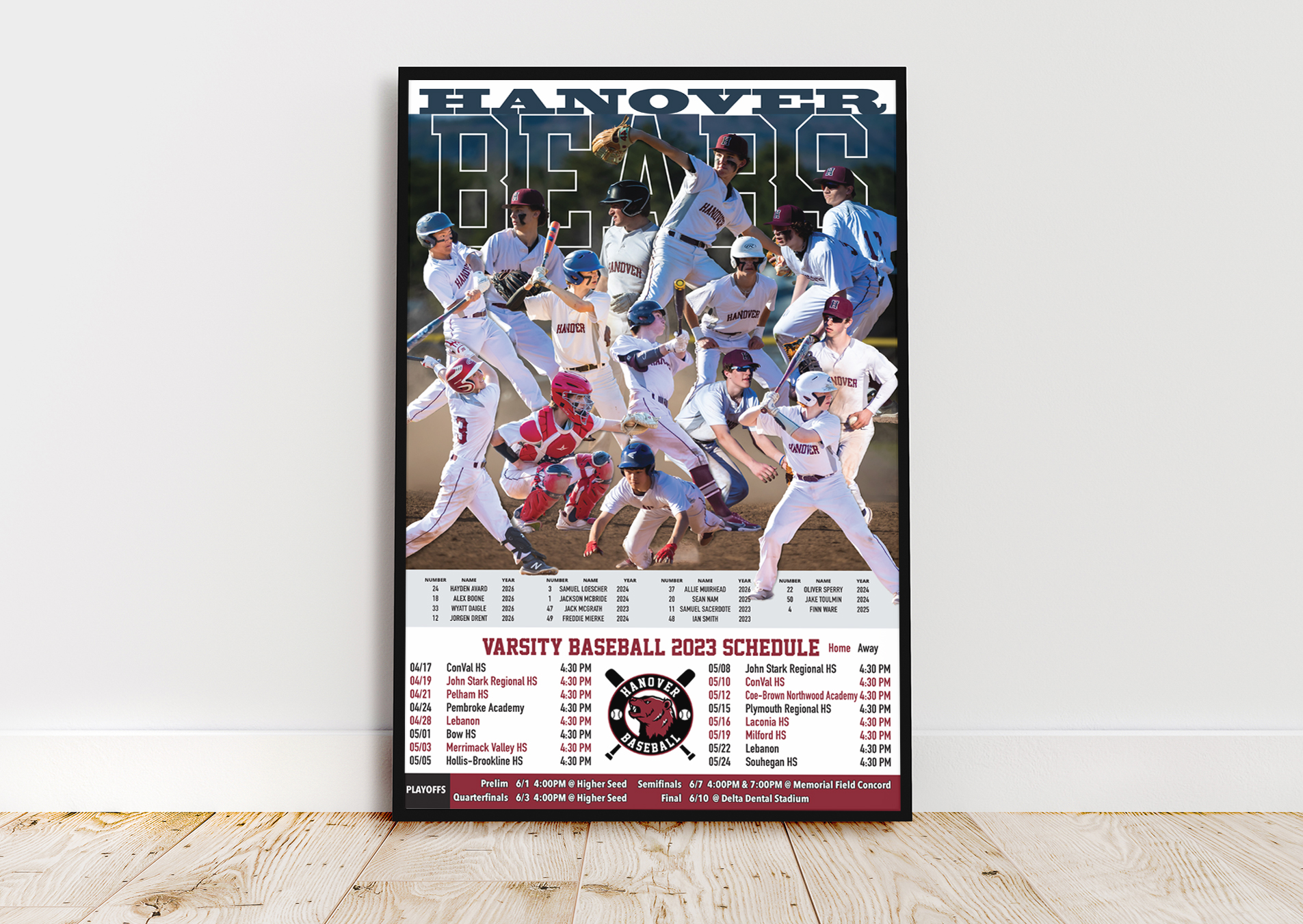 Hanover Baseball Team Poster